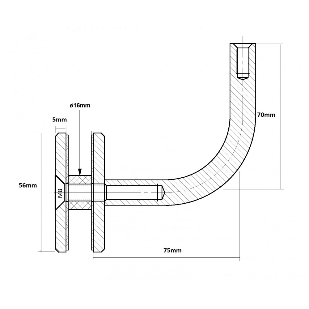 Handrail Bracket - Catlins - Stainless Steel Glass - Image 2