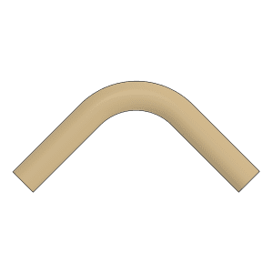 Handrail Bend 45mmD - Am Ash 90°